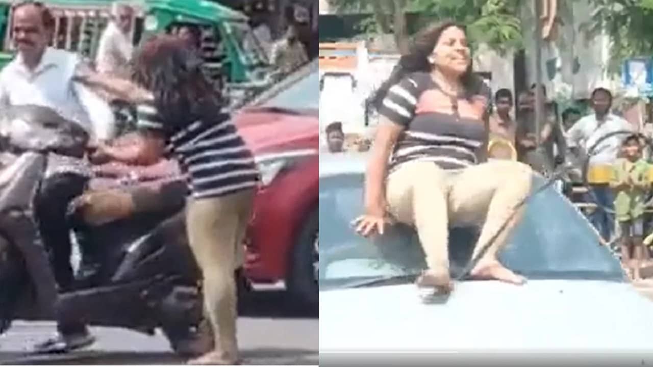 Viral Video: শহরের রাজপথে দিনদুপুরে তাণ্ডব চালালেন মদ্যপ মহিলা, ঘণ্টাখানেকের জন্য থমকে রাস্তা
