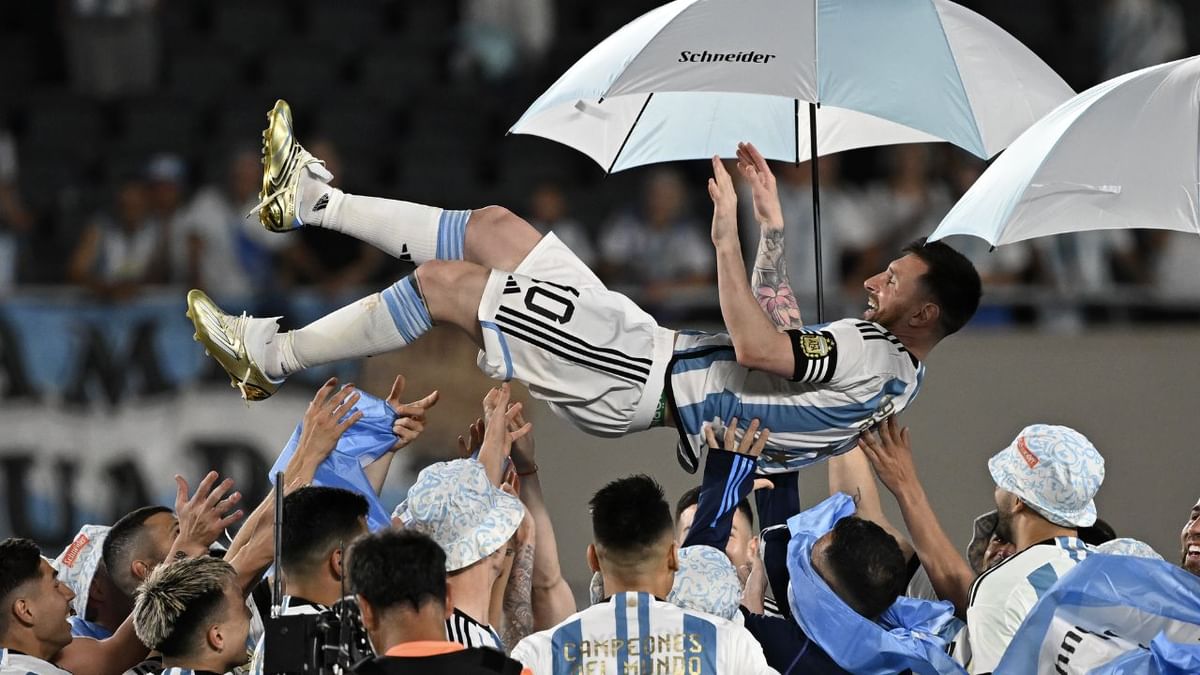 Lionel Messi: 'চলো আনন্দ করি' ঘরের মাঠে জিতে বিশ্বকাপের সেলিব্রেশনে মেসি