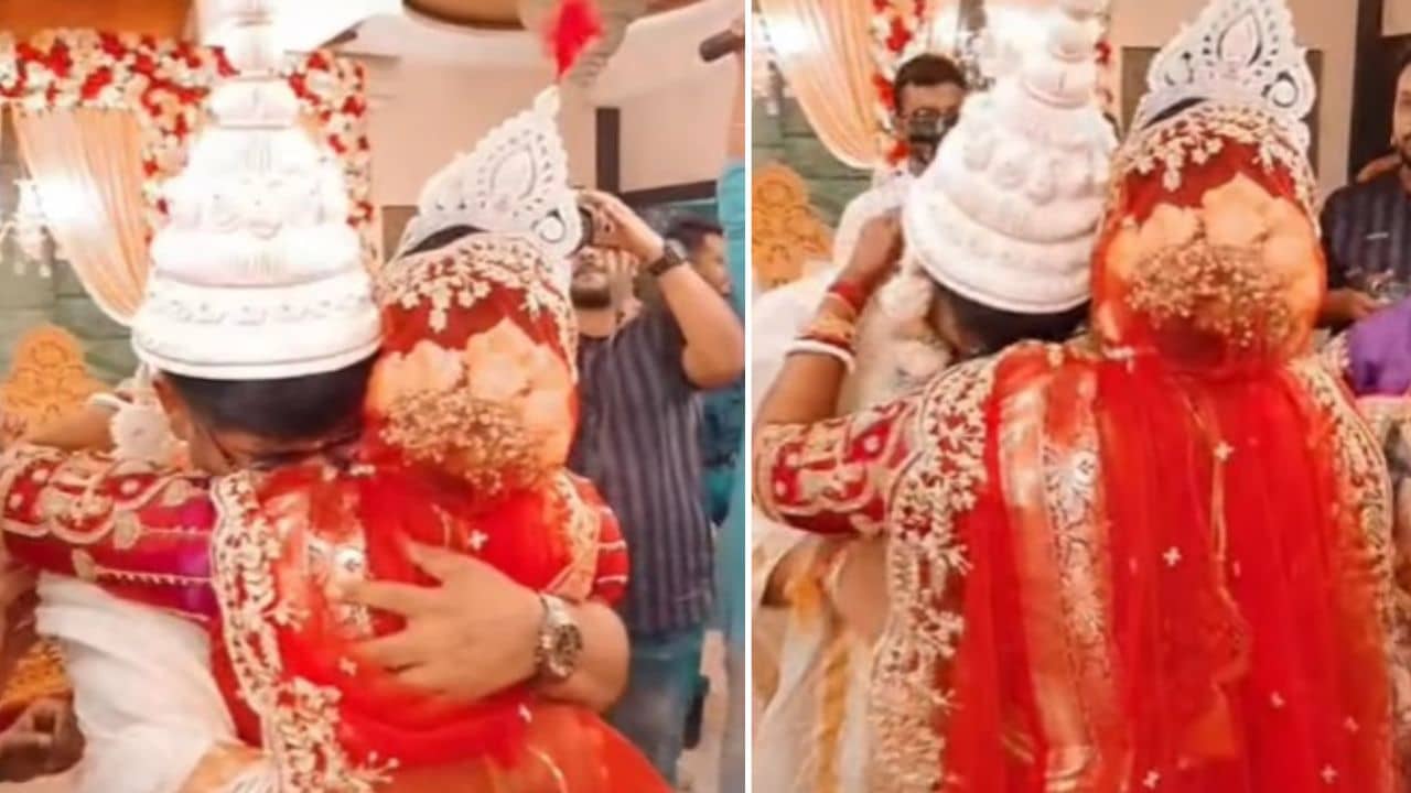 Viral Video: বহু সংঘর্ষের পর পরিণতি পেল প্রেম, জড়িয়ে ধরে অঝোর কান্না সদ্য বিবাহিত বর-কনের