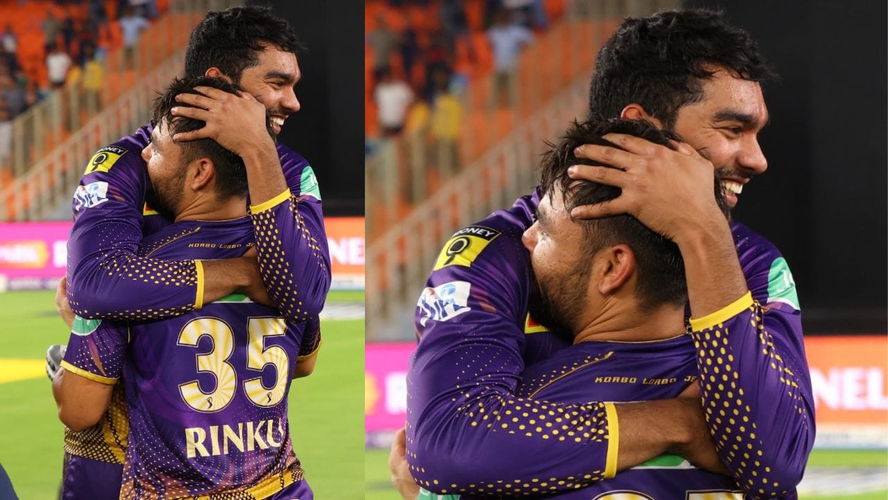 শেষ ওভারের পঞ্চম বলে রিঙ্কুর কারনামা - এ বার যশ দয়ালের বলের গতি ছিল কম। কিন্তু রিঙ্কু তাতেও বাউন্ডারির বাইরে বল পাঠানোর জন্য তৈরি ছিলেন। বল আসতেই লং অনের উপর দিয়ে বল পাঠিয়ে দেন বাইরে। (ছবি-আইপিএল ওয়েবসাইট)