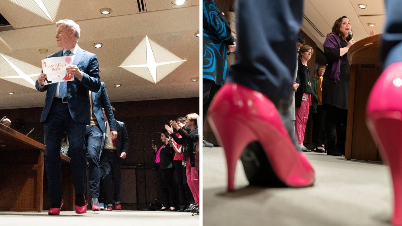 Canada Lawmakers in Pink Heels ছক ভেঙে গোলাপি হিলসে কানাডার আইন