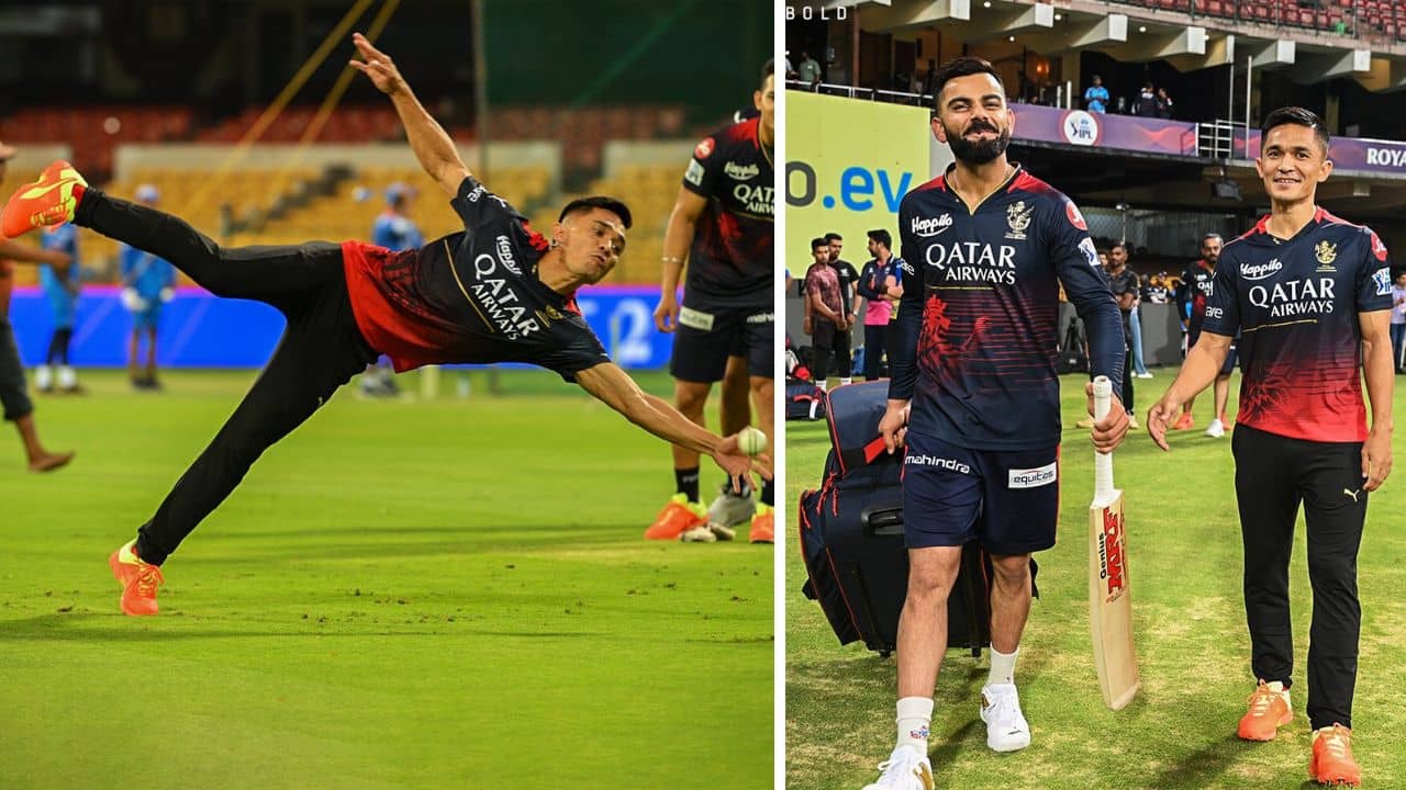 Sunil Chettri, RCB: বিরাটদের অনুশীলনে সুনীল, আরসিবির জার্সি গায়ে ব্যস্ত ফিল্ডিংয়ে