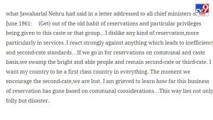 Jahawarlal Nehru on caste census