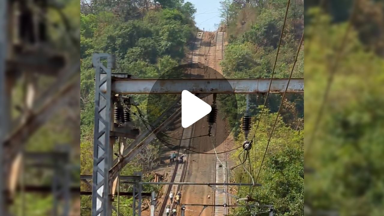 Viral Video: পাহাড়ের ঢাল বেয়ে যাচ্ছে ট্রেন!