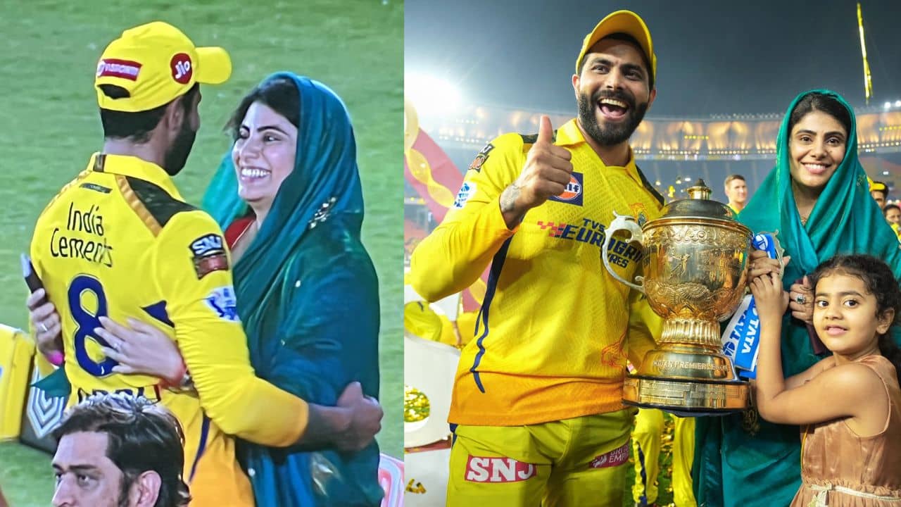 Ravindra Jadeja : মাথায় ঘোমটা, স্বামীকে পা ছুঁয়ে প্রণাম; মন ছুঁলেন জাডেজার স্ত্রী