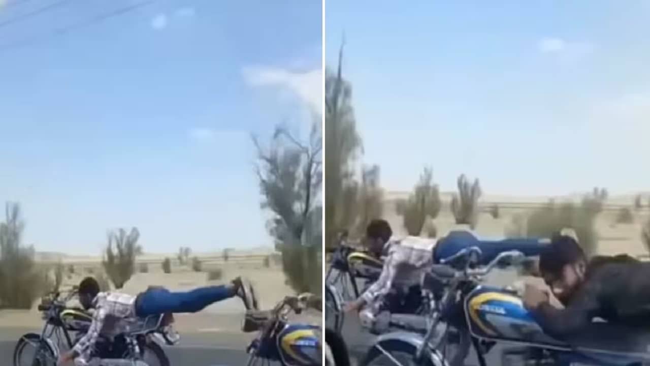 Viral Video: কেতবাজির সর্বনাশা বাইক স্টান্ট! শুয়ে-শুয়ে বাইক চালানোর ফল মিলল হাতে নাতে