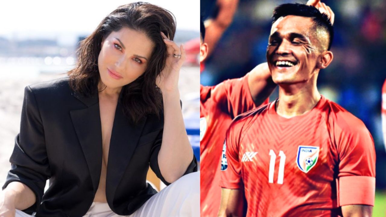 Sunil Chhetri Sunny Leone : মেসি-রোনাল্ডো নন, সানির হৃদয়ে বাস গোলমেশিন সুনীলের