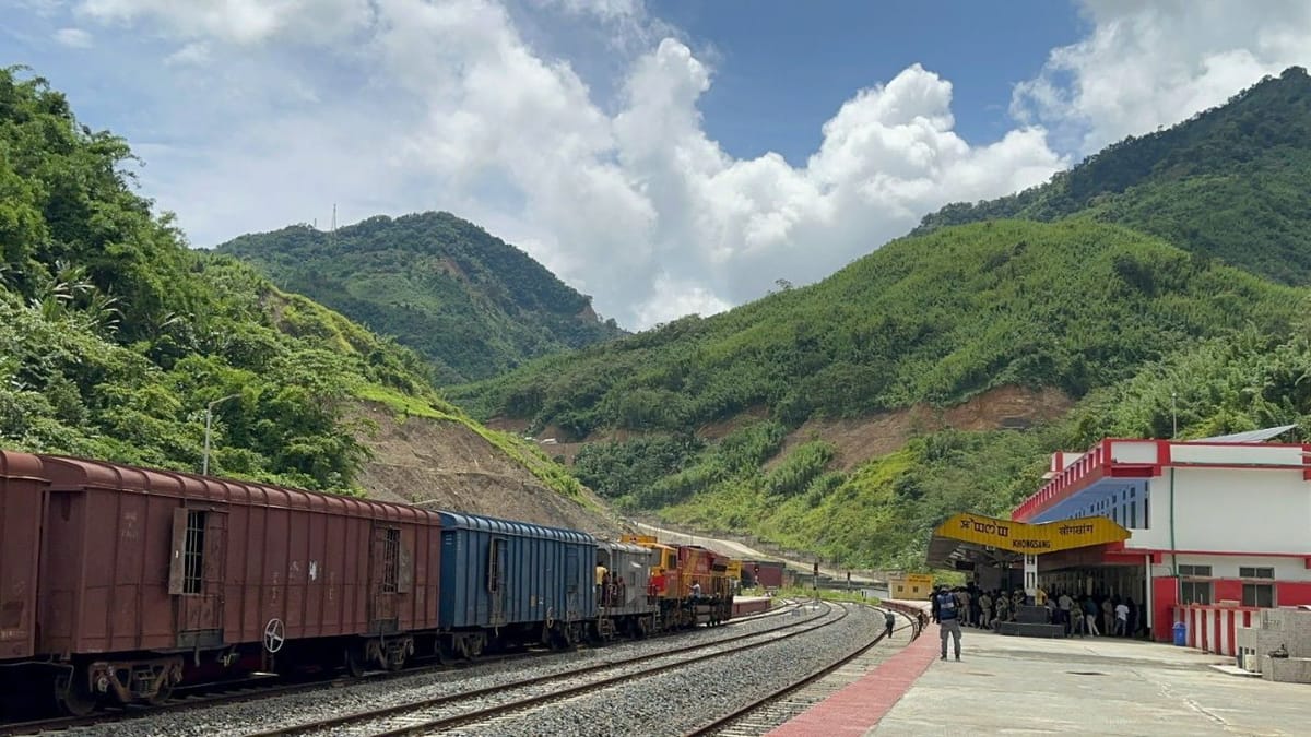 Manipur After almost two months, the first cargo train entered Manipur
