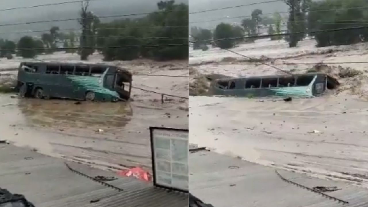 Himachal Pradesh Rain: ১ মিনিটও সময় লাগল না, দাঁড়িয়ে থাকা বাসকে আস্ত গিলে খেল নদী, দেখুন ভয়ঙ্কর দৃশ্য