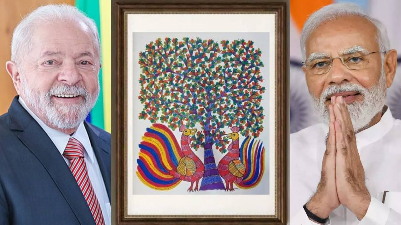 Modi's Gift: ব্রিকস সম্মেলনে গিয়ে ব্রাজিলের প্রেসিডেন্টকে মধ্য প্রদেশের শিল্পকর্ম উপহার মোদীর