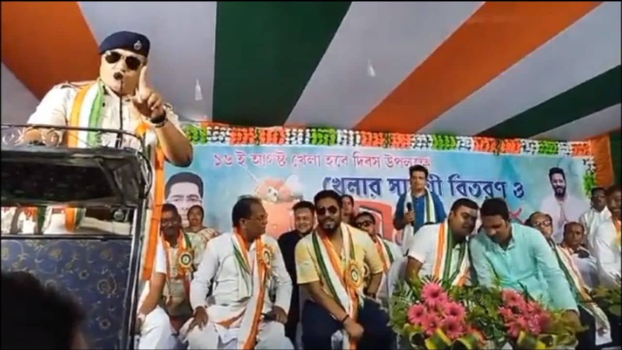 Kharda Police: বিধায়ক রাজ চক্রবর্তীর পাশে দাঁড়িয়ে তৃণমূলকর্মীদের ওসি-র হুঁশিয়ারি, তোলাবাজি করবেন না