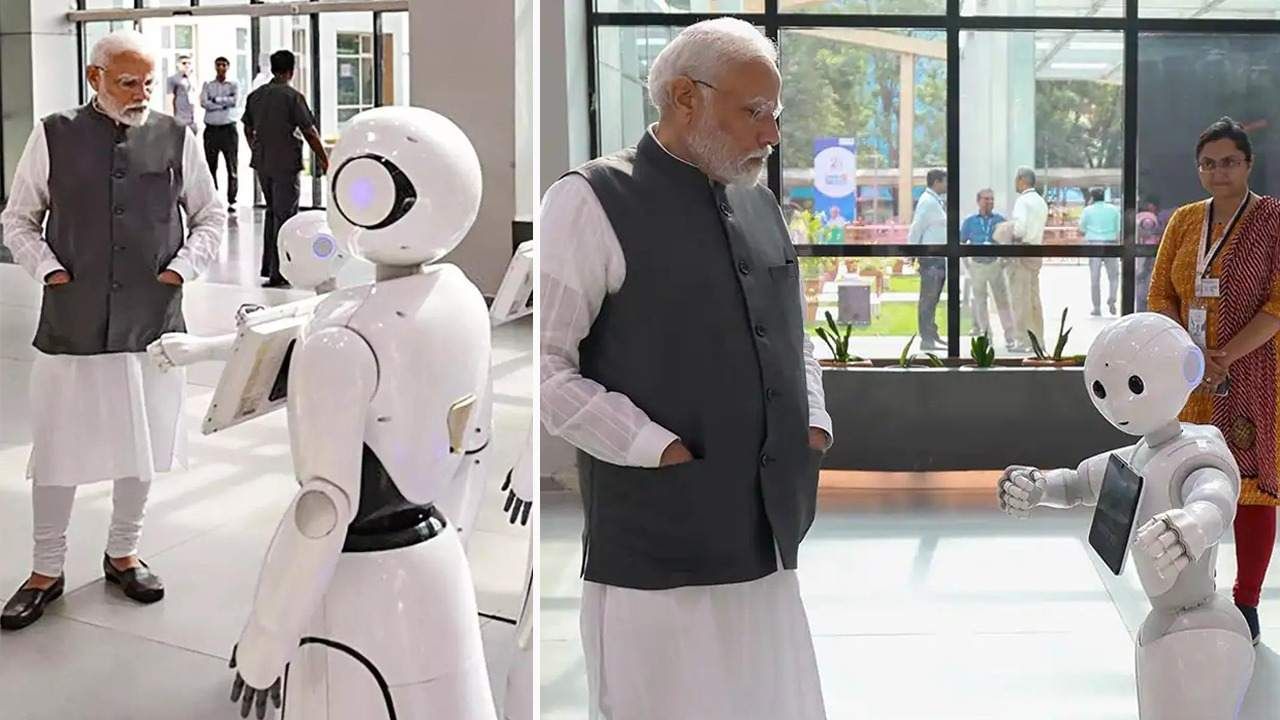 Robotics Science: নাম ধরে ডাকছে ও কে? দেখে থ মোদী Robotics Science: নাম ধরে ডাকছে ও কে? দেখে থ মোদী