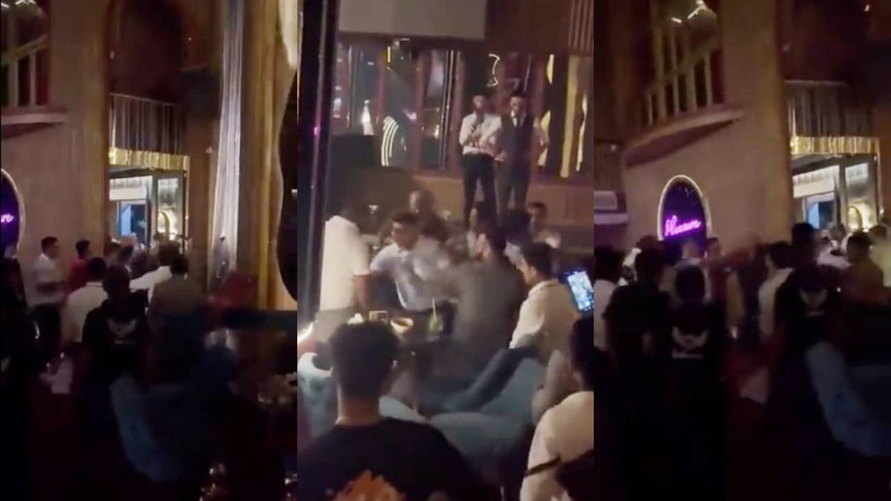 Video: ঘুষি, লাথি, মদের বোতল ছোড়া - বাদ নেই কিছুই, নয়ডার পানশালা যেন কুস্তির আখড়া