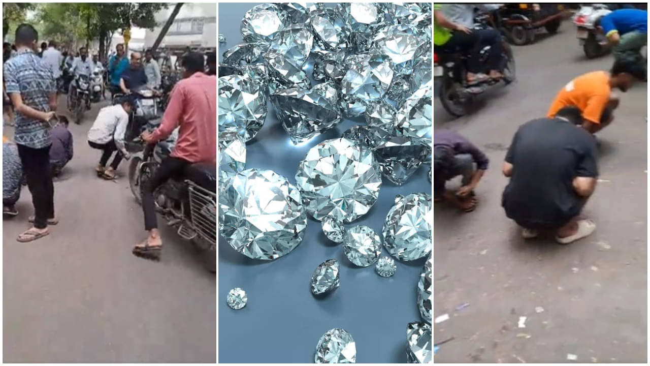 Surat Video: সুরাটের রাস্তায় হিরে? ধুলো ঘাঁটলেন শয়ে শয়ে মানুষ, দেখুন ভিডিয়ো