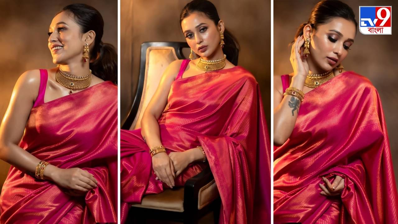 Mimi Chakraborty: কুন্দন বসানো চাঁদবালি আর ট্র্যাডিশন্যাল কাঞ্জিভরমে মিমির পারফেক্ট পুজো সাজ, সাধারণ সাজে আপনিও  হবেন অপরূপা
