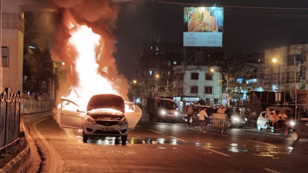 Fire in Cab: দাউ দাউ করে জ্বলল চলন্ত ক্যাব! এয়ারপোর্টের কাছে ভয়ঙ্কর কাণ্ড