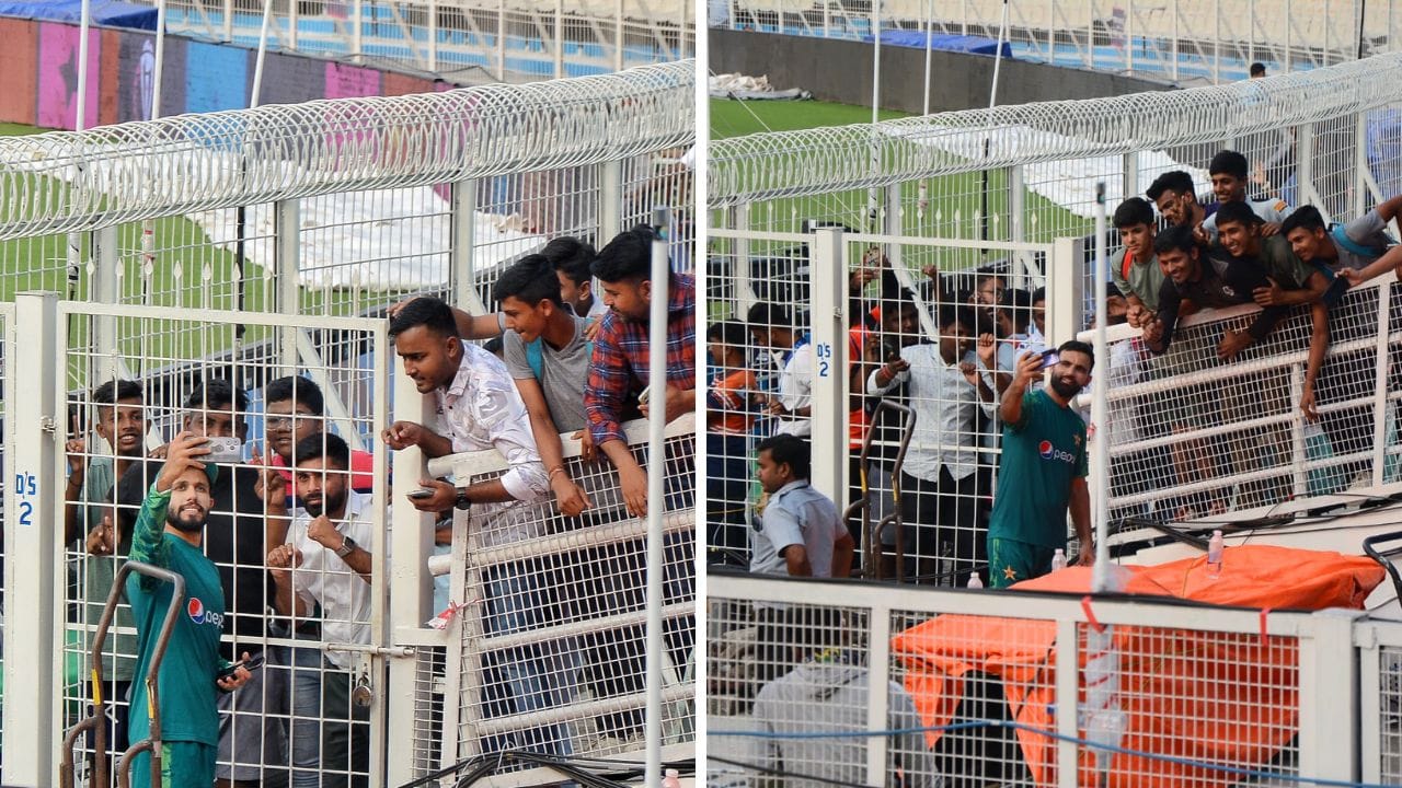 Mohammad Haris and Fakhar Zaman took selfie with fans at Eden Gardens