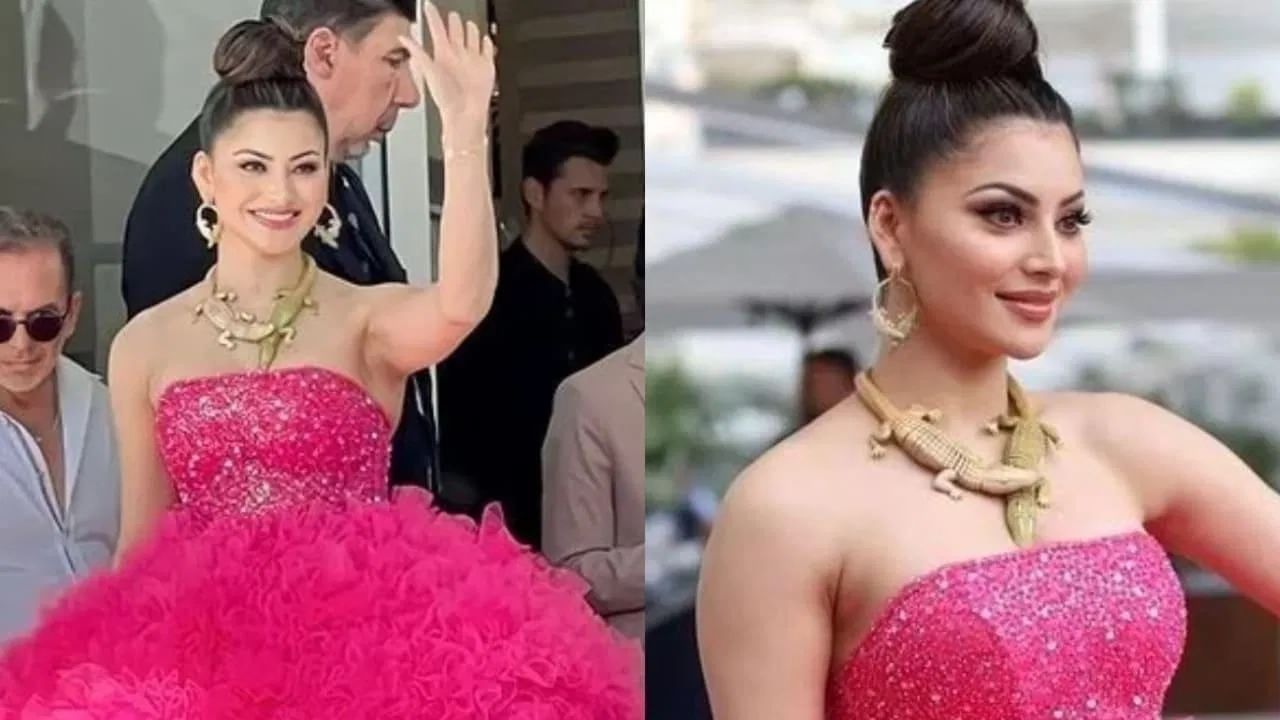 Urvashi Rautela in Cannes Festival : উর্বশীর গলা জড়িয়ে কুমির!