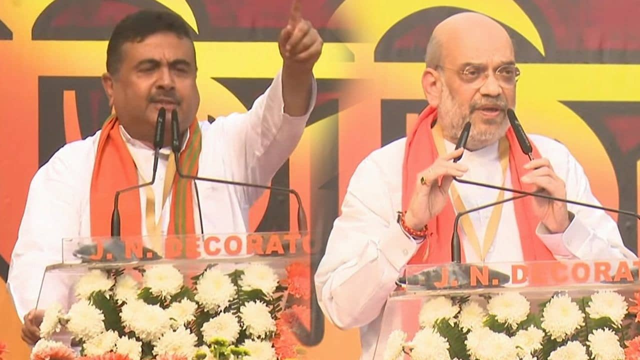 Amit Shah: ‘দিদি আপনার সময় শেষ, বাংলার জনতাকে চুপ করাতে পারবেন না’, শুভেন্দুর পাশে দাঁড়িয়ে হুঙ্কার শাহের