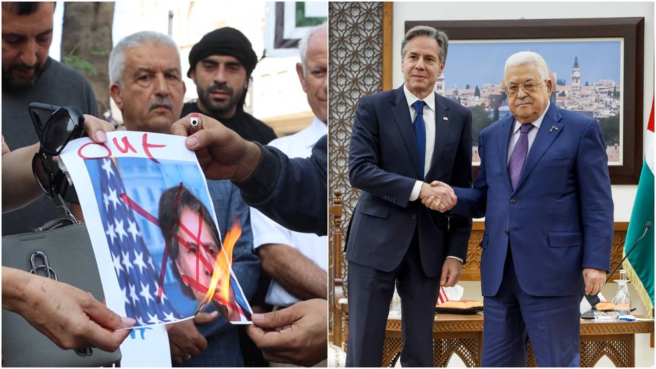 Blinken meets Abbas: চুপি চুপি গিয়েও ওয়েস্ট ব্যাঙ্কে বিক্ষোভের মুখে মার্কিন বিদেশমন্ত্রী