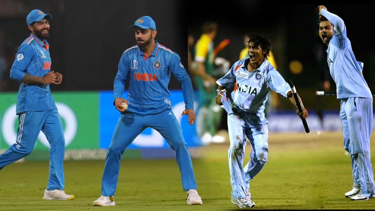 Virat Kohli- Ravindra Jadeja: যেন বলছেন, ‘বন্ধু চল, আবারও বিশ্বকাপ জিতি...’ Virat Kohli- Ravindra Jadeja: যেন বলছেন, ‘বন্ধু চল, আবারও বিশ্বকাপ জিতি...’