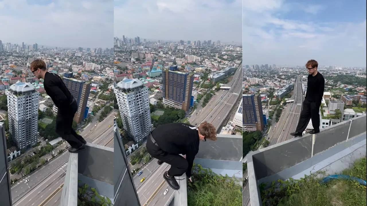 Viral Video: যমরাজ যেন ছুটিতে আছে! বিভিন্ন বহুতলের ছাদের কার্নিশে হেঁটে বেড়ালেন এই ব্যক্তি