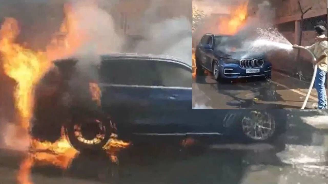 ভিডিয়ো: চোখের পলকে দাউদাউ করে জ্বলে গেল BMW