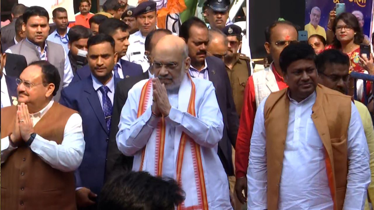 Amit Shah and Nadda in Kalighat