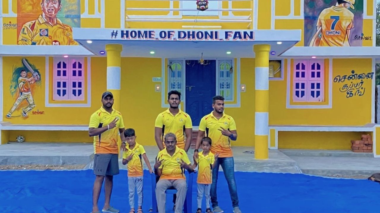MSD fan who went viral for house painted in CSK