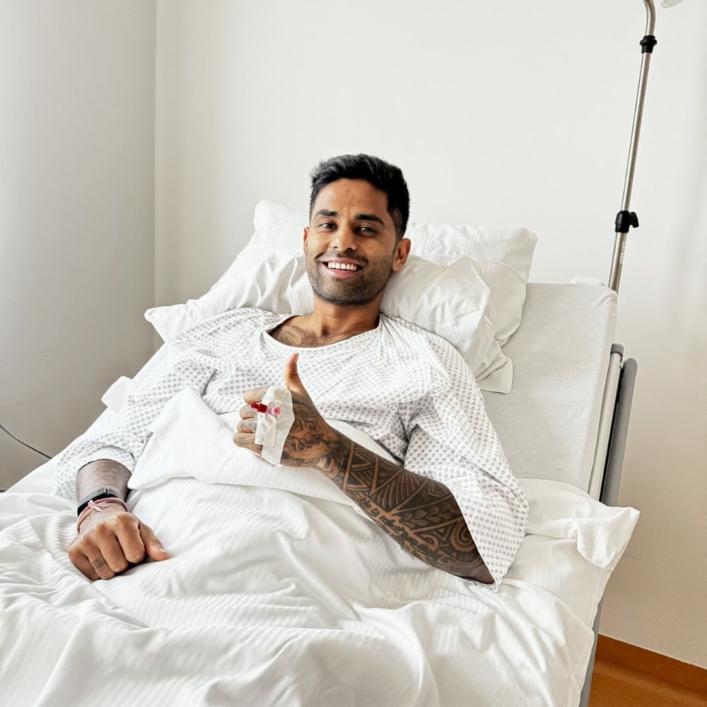 Suryakumar Yadav after surgery