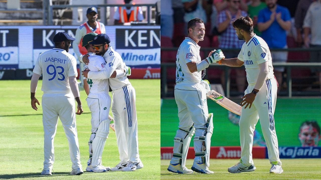 Virat Kohli stops Mukesh Kumar from Celebration after Dean Elgar Wicket