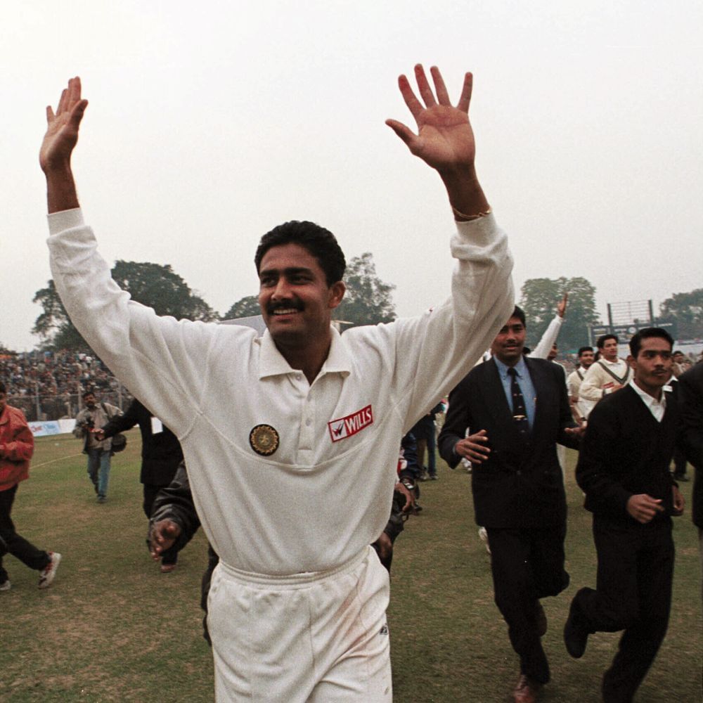 Anil Kumble shines against Pakistan in New Delhi to pick up 10 wickets in an innings OTD