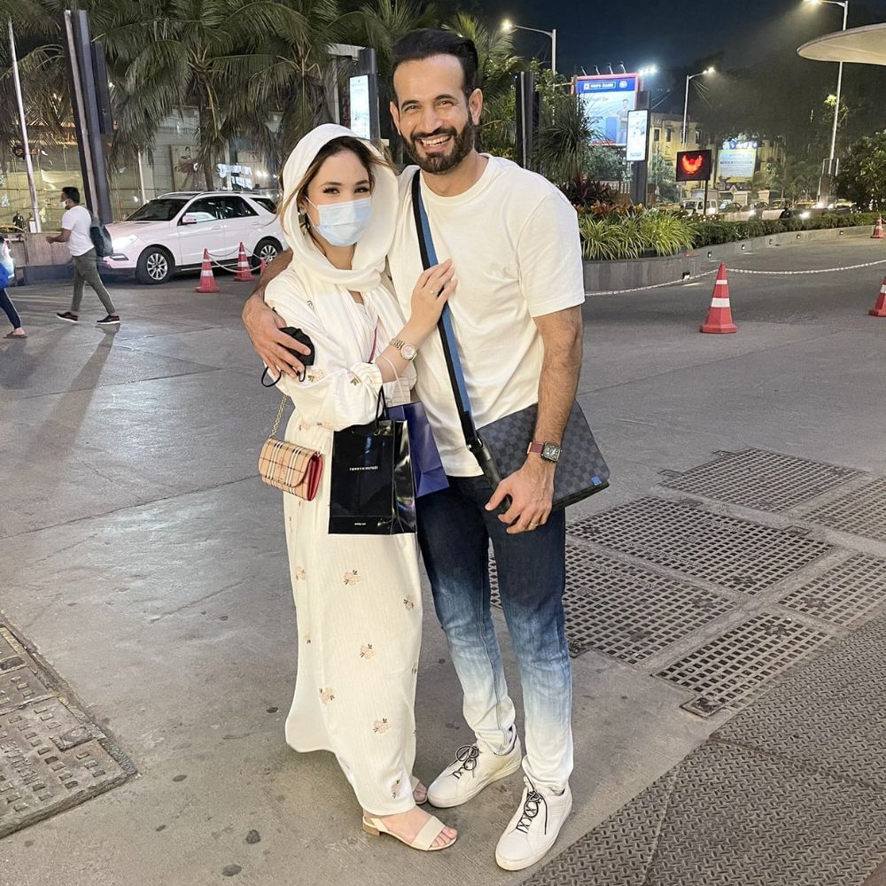 Indian cricketer Irfan Pathan and his wife Safa Baig