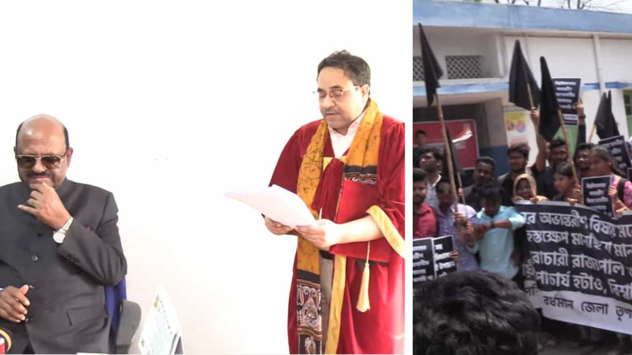 C V Ananda Bose: আচার্যকে দেখেই কালো পতাকা ওড়াচ্ছিল, একটা কাগজ দেখাতেই 'চুপ' TMCP C V Ananda Bose: আচার্যকে দেখেই কালো পতাকা ওড়াচ্ছিল, একটা কাগজ দেখাতেই 'চুপ' TMCP