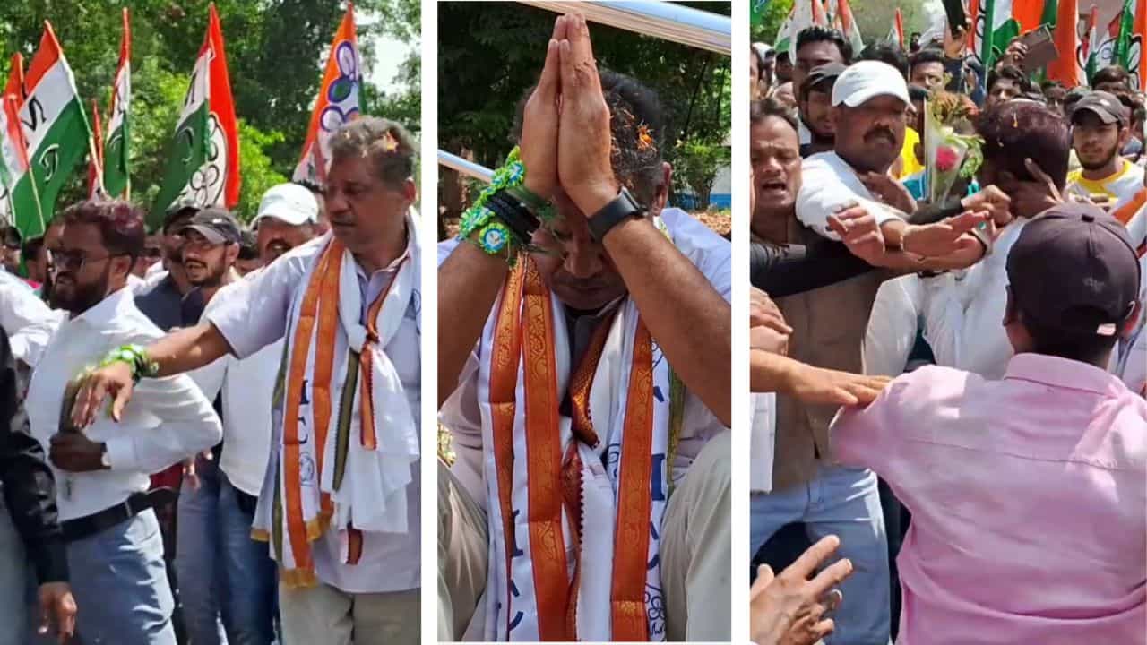 Durgapur: 'এই...এই' বলেই এক ঘা, কীর্তি আজাদের সামনেই মারপিট, দলের গোষ্ঠী কোন্দলে মাথায় হাত দিয়ে বসে পড়লেন তৃণমূল প্রার্থী Durgapur: 'এই...এই' বলেই এক ঘা, কীর্তি আজাদের সামনেই মারপিট, দলের গোষ্ঠী কোন্দলে মাথায় হাত দিয়ে বসে পড়লেন তৃণমূল প্রার্থী