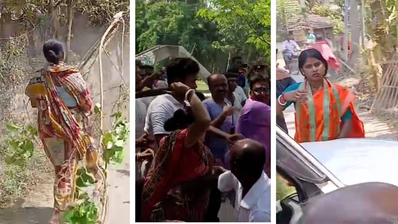 Basirhat: এলাকায় ঢুকে সবে হাতজোড় করেছেন, রেখাকে দেখেই গাছের ডাল নিয়ে তাড়া মহিলাদের, উঠল বিজেপি হটাও স্লোগান