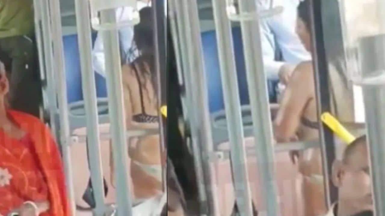 Bikini in Delhi Bus ভিডিয়ো: উফফ কী গরম! বিকিনি পরেই বাসে উঠলেন যুবতী