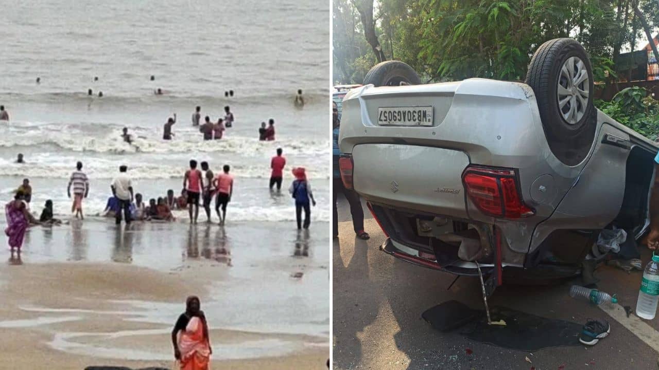 Digha: দিঘায় সমুদ্রস্নান করতে গিয়ে ভয়াবহ কাণ্ড! সবাইকে নিয়ে পাল্টি খেল গাড়ি