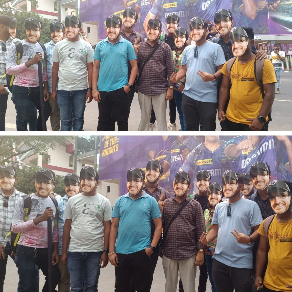 Sourav Ganguly's fans with his face mask