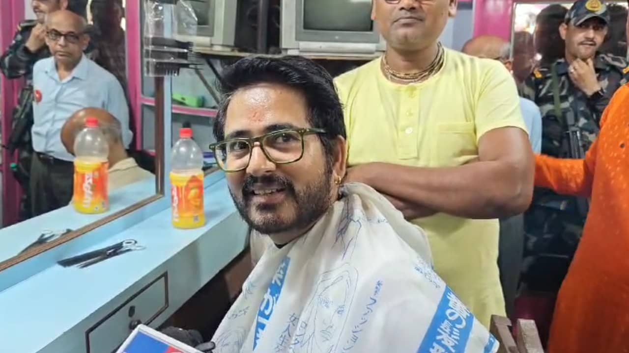 BJP: প্রচারের মাঝে আচমকা সাদামাটা সেলুনে ঢুঁ, ৮২ দিন পর চুল কেটে চর্চায় হিরণ
