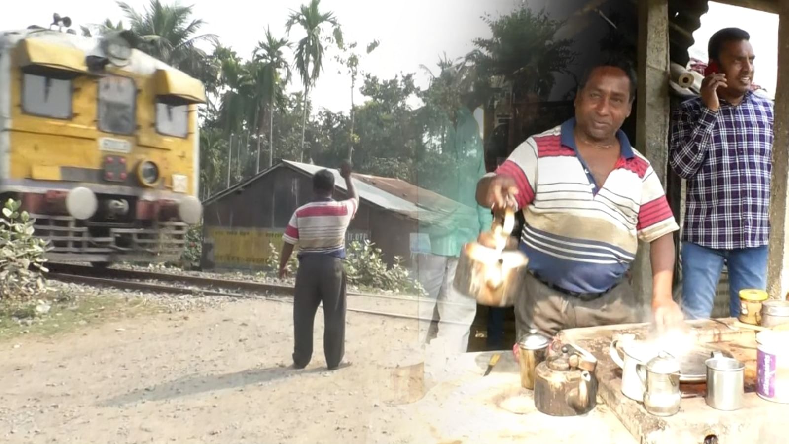 Shantipur-Krishnanagr City Local: চাওয়ালার হাতে রেলের দায়িত্ব? ট্রেন এলে কেটলি ফেলে গেটম্যান হয়ে যান ননীগোপাল