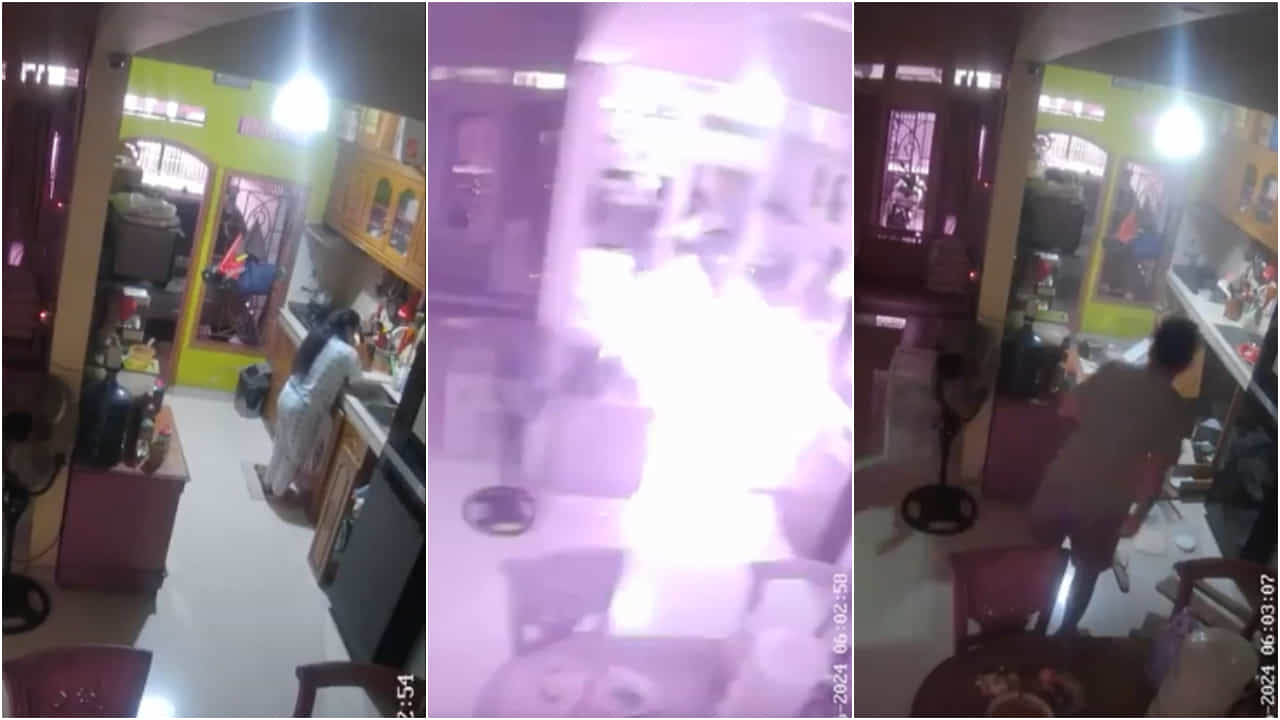 Viral Video: রান্নাঘরে কাজ করছিলেন, মহিলার সামনেই ফাটল সিলিন্ডার! দেখুন কী হল তারপর... Viral Video: রান্নাঘরে কাজ করছিলেন, মহিলার সামনেই ফাটল সিলিন্ডার! দেখুন কী হল তারপর...