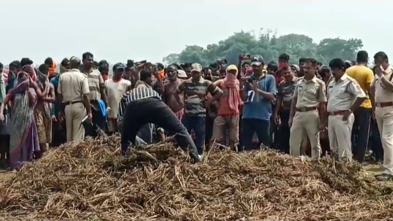 Patashpur: বাদাম ক্ষেতের ভিতর চেনা লোককে এভাবে দেখে গ্রামের লোকেরা অবাক!
