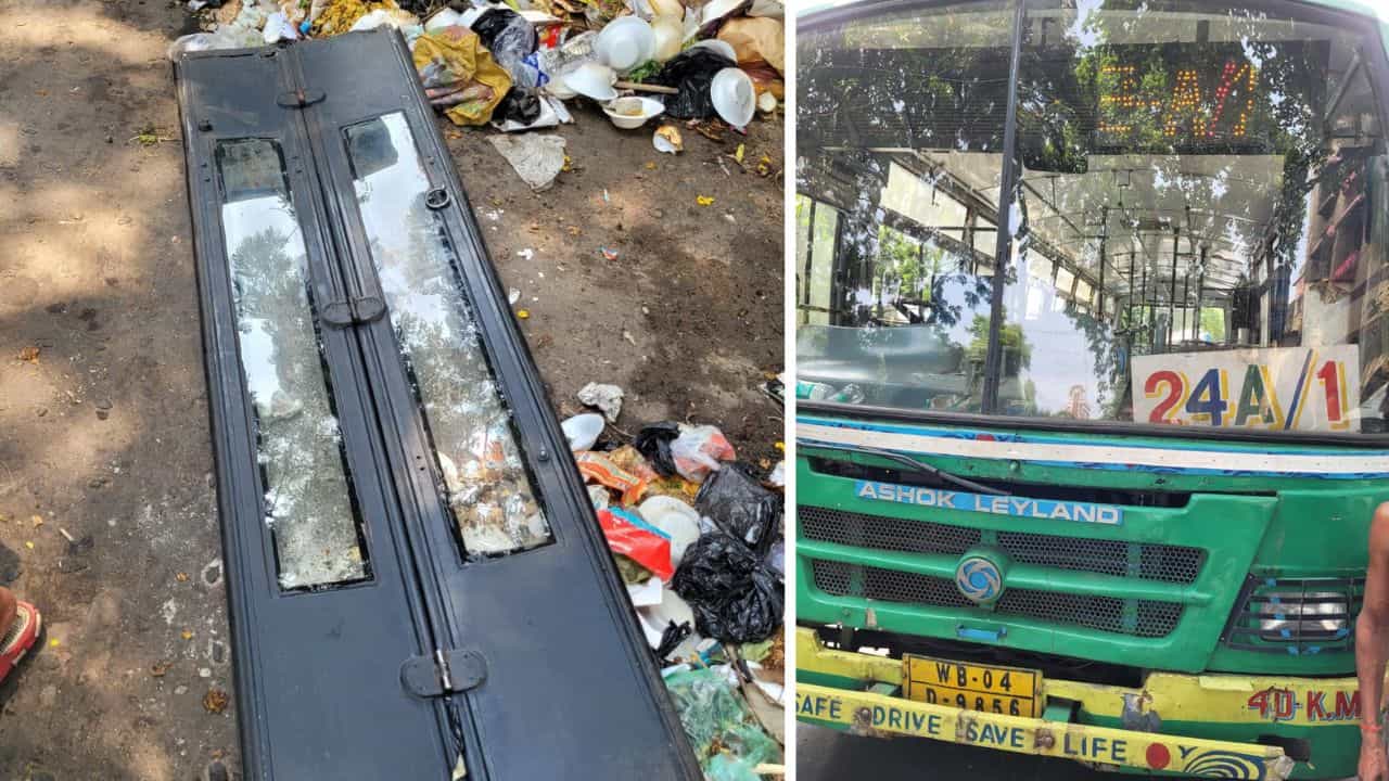 Accident: মৌলালি মোড়ে বাস ঘুরতেই দরজা ভেঙে পড়ল রাস্তায়, যাত্রীরাও হুড়মুড়িয়ে পথে Accident: মৌলালি মোড়ে বাস ঘুরতেই দরজা ভেঙে পড়ল রাস্তায়, যাত্রীরাও হুড়মুড়িয়ে পথে