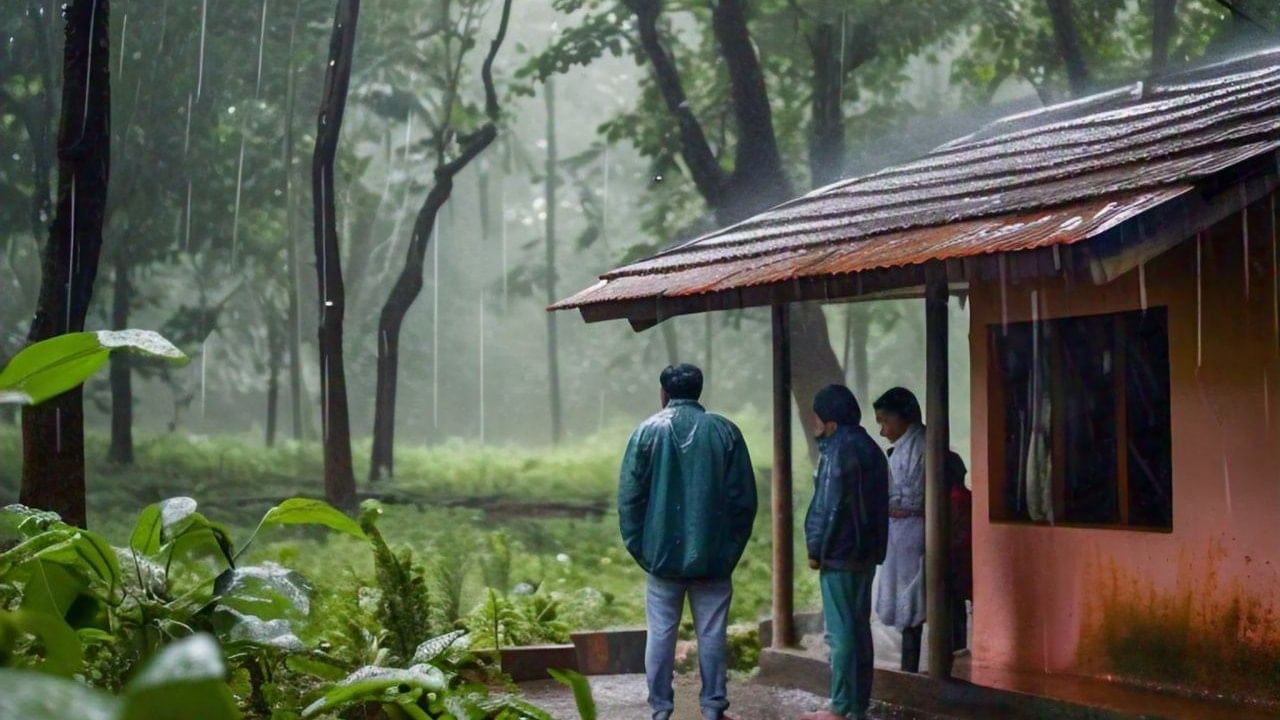 শনিবার বজ্রবিদ্যুৎ সহ হালকা থেকে মাঝারি বৃষ্টির সম্ভাবনা রয়েছে উত্তর ২৪ পরগনা,  দক্ষিণ ২৪ পরগনা, পূর্ব ও পশ্চিম মেদিনীপুর, পূর্ব বর্ধমান, বীরভূম, মুর্শিদাবাদ, নদিয়াতে। (Image - Meta AI)