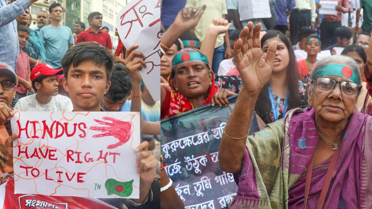 সংখ্যালঘুদের নিরাপত্তা কোথায়? বাংলাদেশের রাজপথে গর্জে উঠল লক্ষাধিক হিন্দু, ইউনুস বললেন...