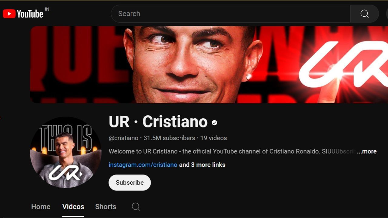 Cristiano Ronaldo created YouTube channel