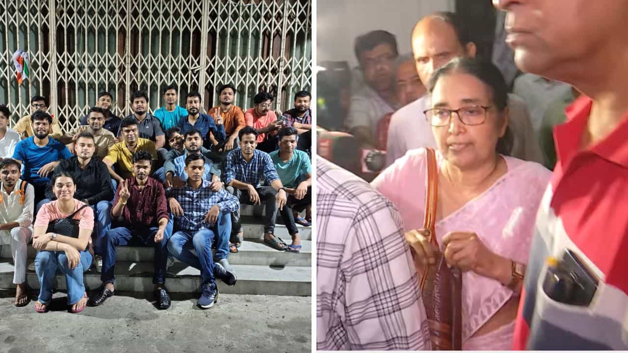 'অবসরের পরও কেন নীলবাতি গাড়ি', বিক্ষোভের মাঝেই মধ্যরাতে ঘেরাও-মুক্ত হলেন কলকাতা বিশ্ববিদ্যালয়ের উপাচার্য 'অবসরের পরও কেন নীলবাতি গাড়ি', বিক্ষোভের মাঝেই মধ্যরাতে ঘেরাও-মুক্ত হলেন কলকাতা বিশ্ববিদ্যালয়ের উপাচার্য