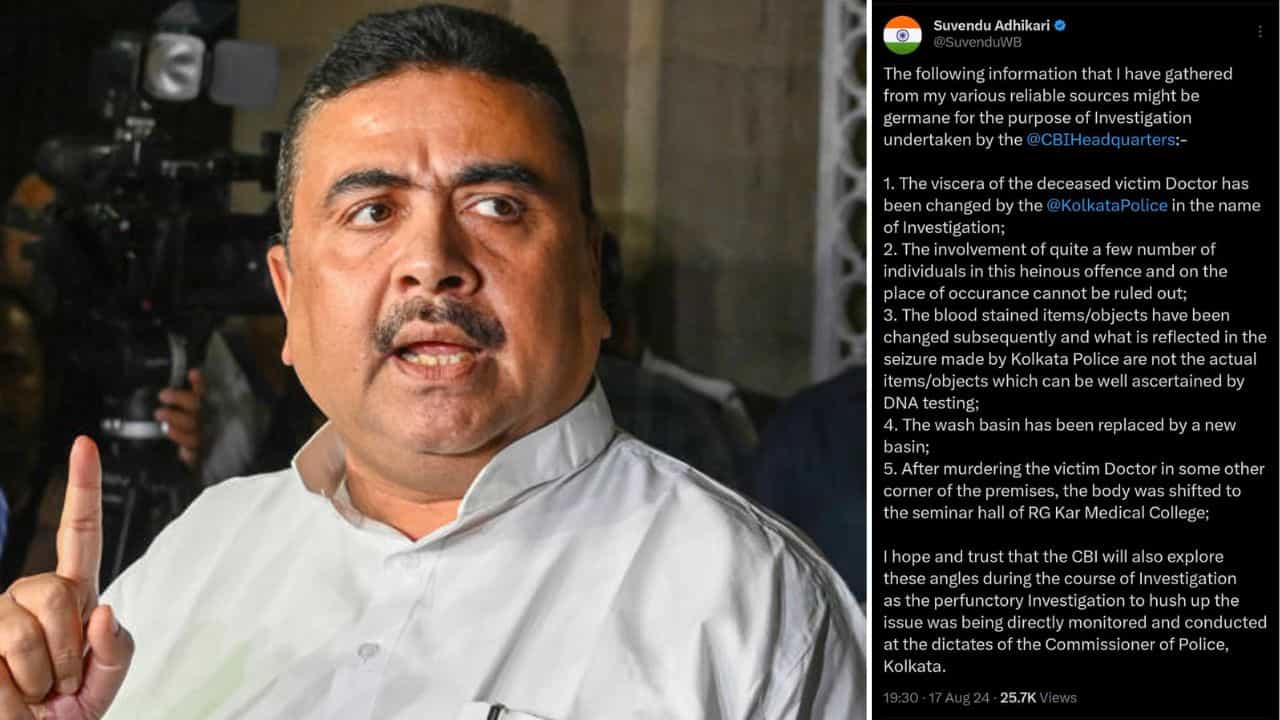 Suvendu Adhikari: ভিসেরা থেকে ঘটনাস্থল, এক্স হ্যান্ডেলে 'পঞ্চবাণ' শুভেন্দুর Suvendu Adhikari: ভিসেরা থেকে ঘটনাস্থল, এক্স হ্যান্ডেলে 'পঞ্চবাণ' শুভেন্দুর
