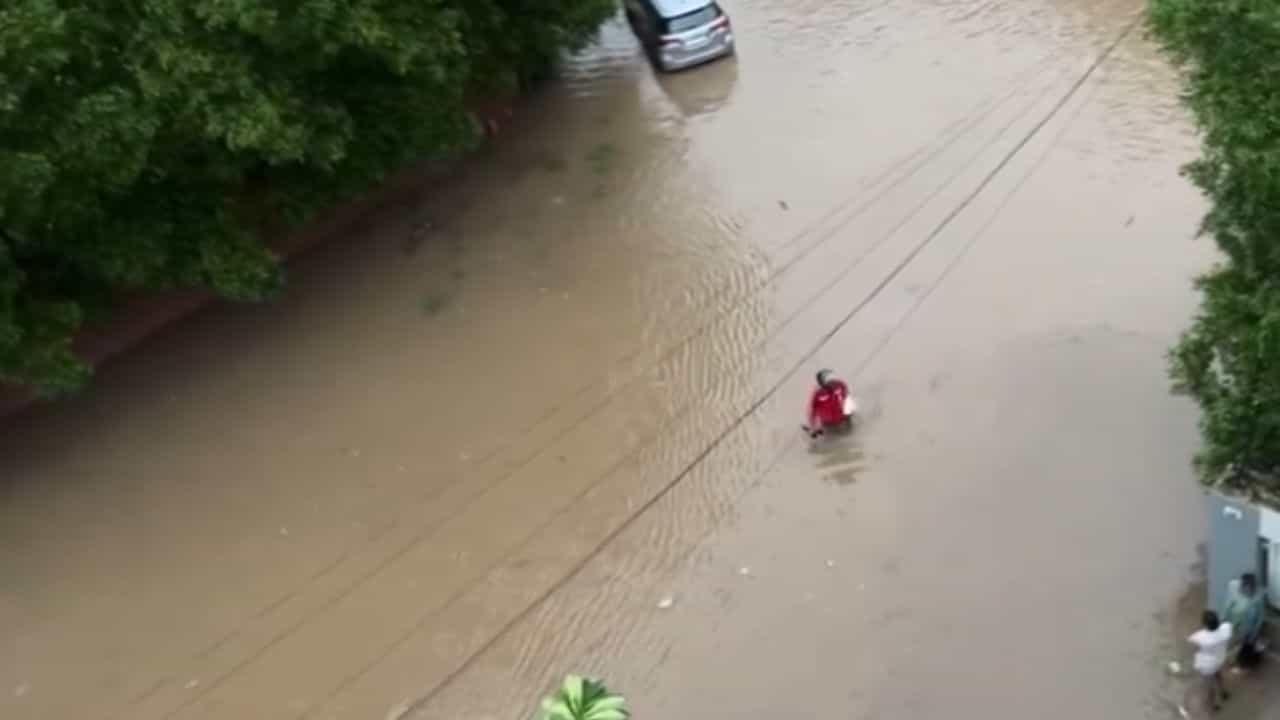 VIDEO: বুক সমান জল ঠেলে ডেলিভারি জ্যোমাটো কর্মীর, শেখালেন দায়িত্ব-কর্তব্য কাকে বলে... VIDEO: বুক সমান জল ঠেলে ডেলিভারি জ্যোমাটো কর্মীর, শেখালেন দায়িত্ব-কর্তব্য কাকে বলে...